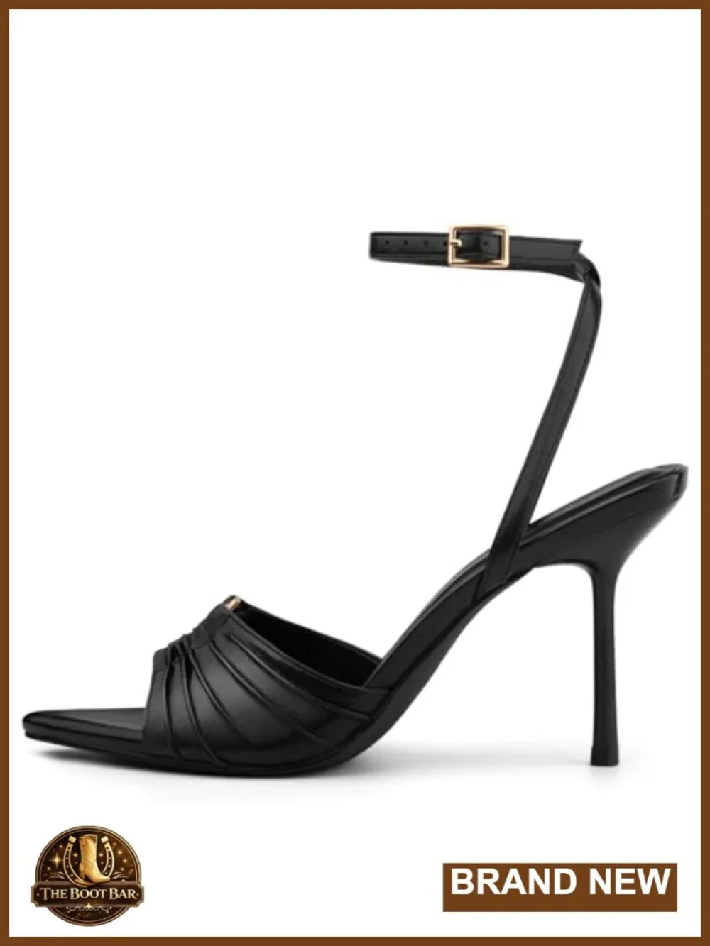 Women's Pointed Open Toe Stiletto Heels with Pleated Upper
